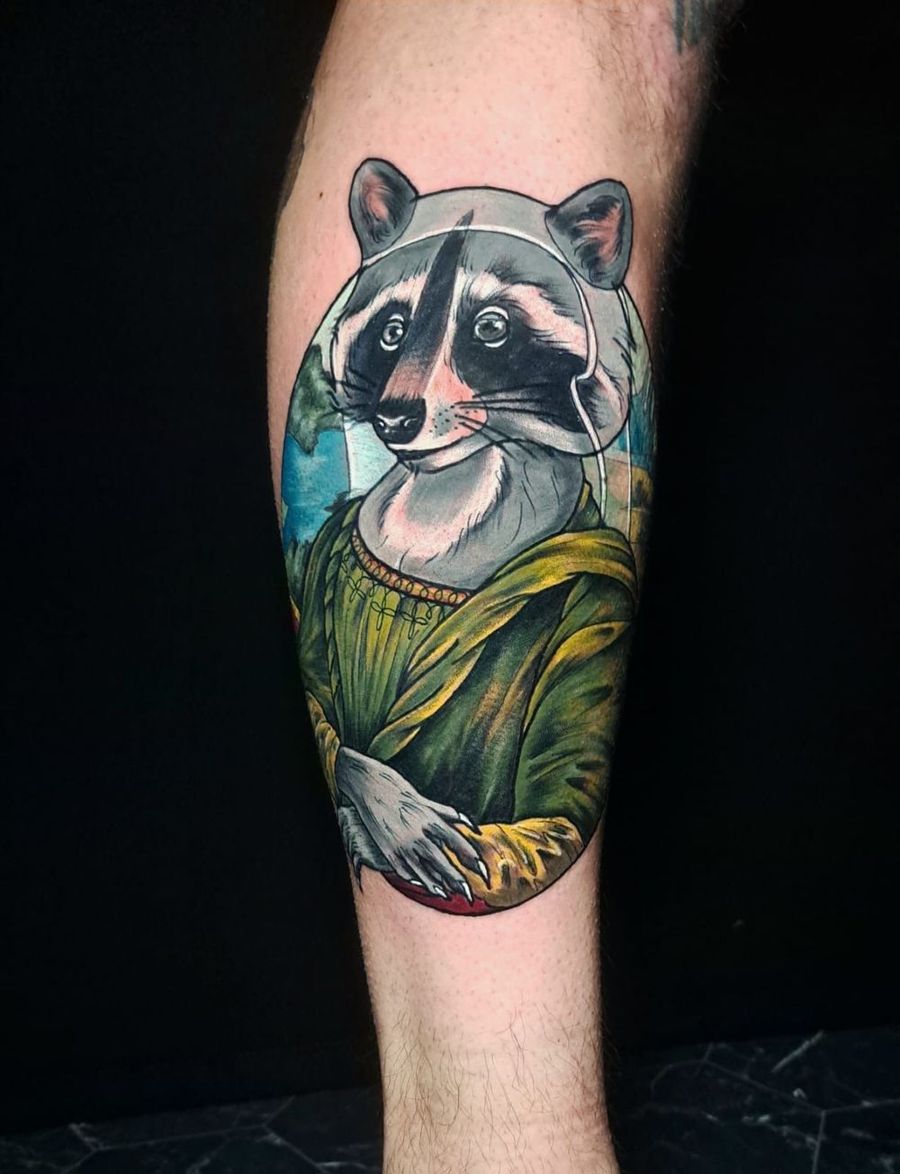 Neotraditional raccoon tattoo by Tyler, Treze Ink Coventry